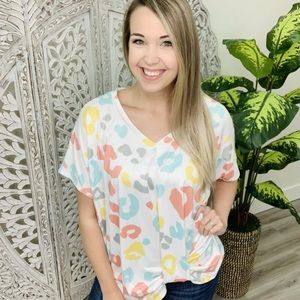 Multicolor Leopard Top